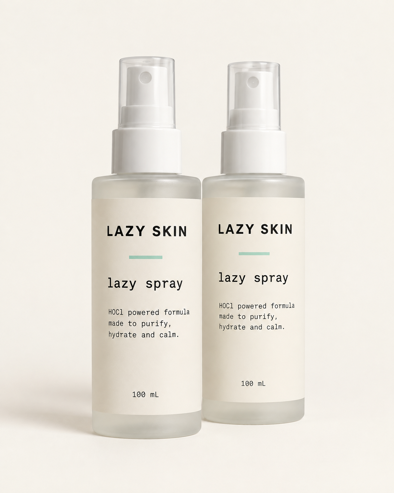 Two Lazy Spray 100 mL facial mist bottles